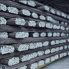 Stacked iron rods